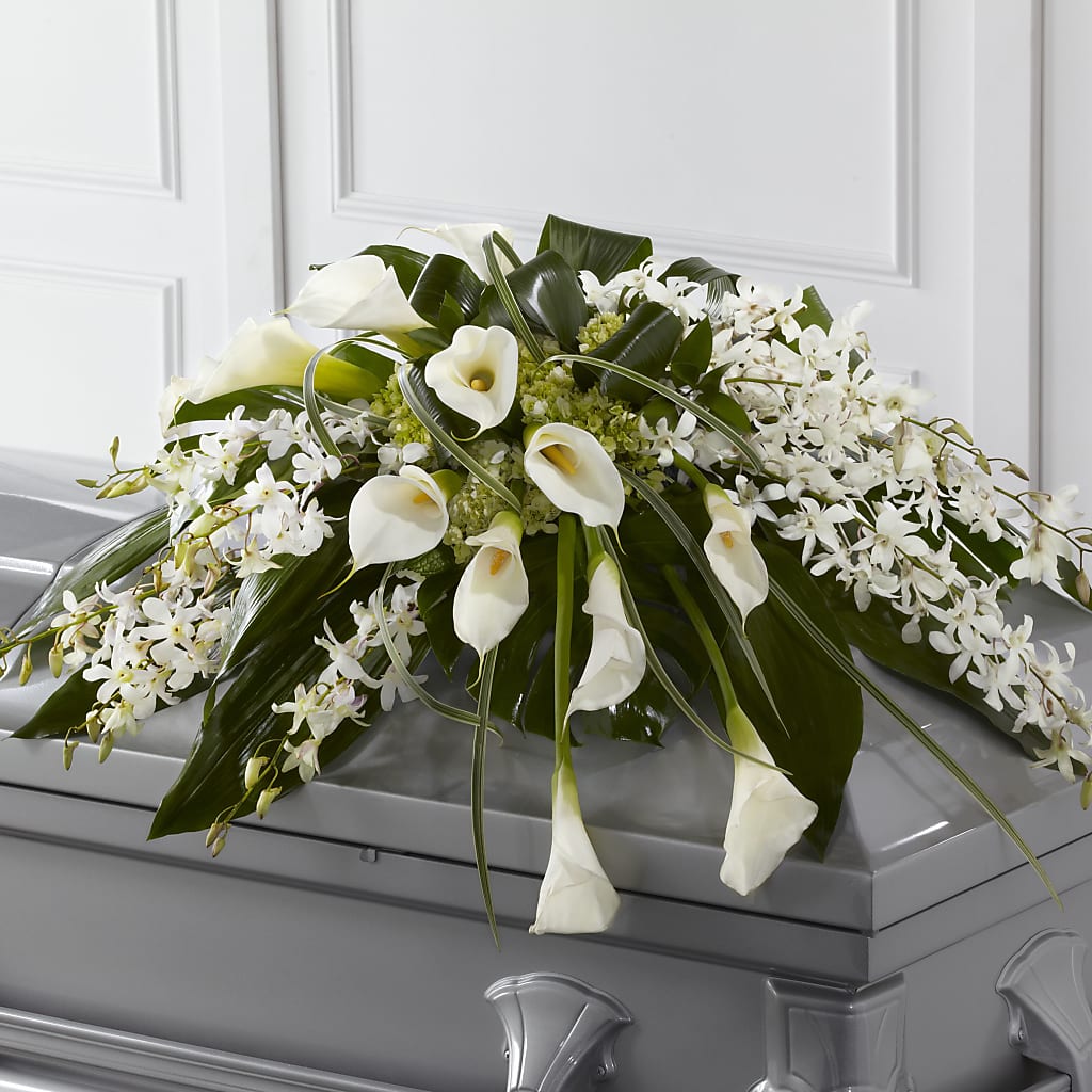 Angel Wings Casket Spray – Neilsen Florist, Seattle WA