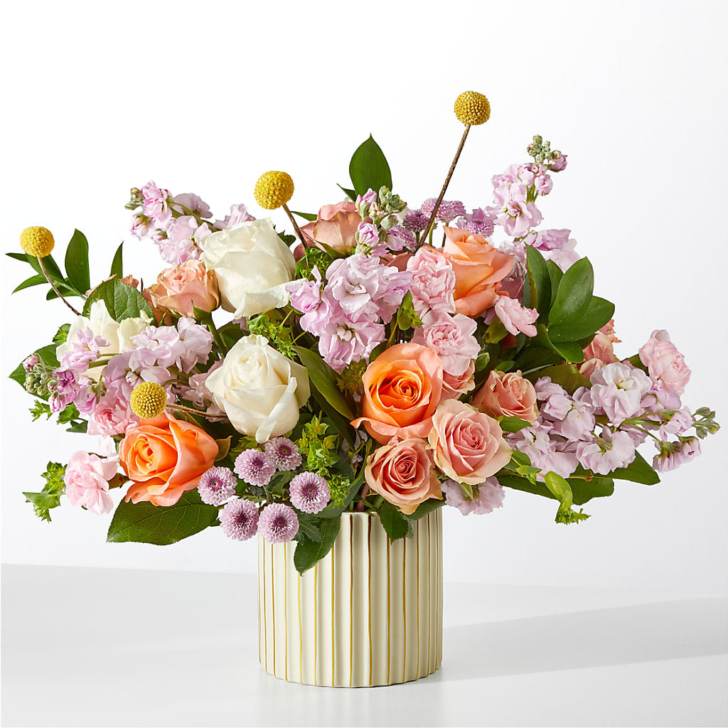 French Market Bouquet with Ivory Vase – Neilsen Florist, Seattle WA