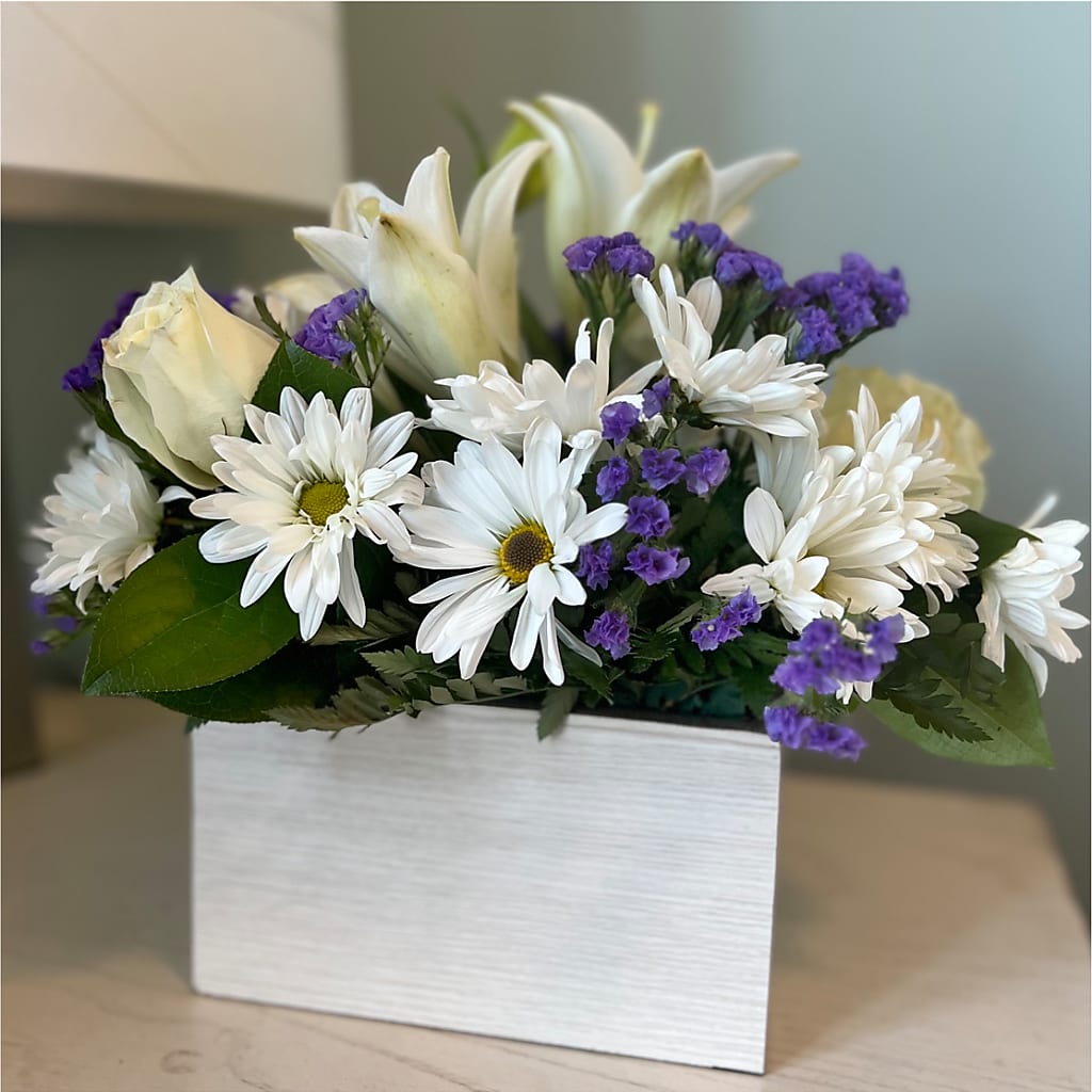 Beyond Blue Box Bouquet –  Neilsen Florist, Seattle WA