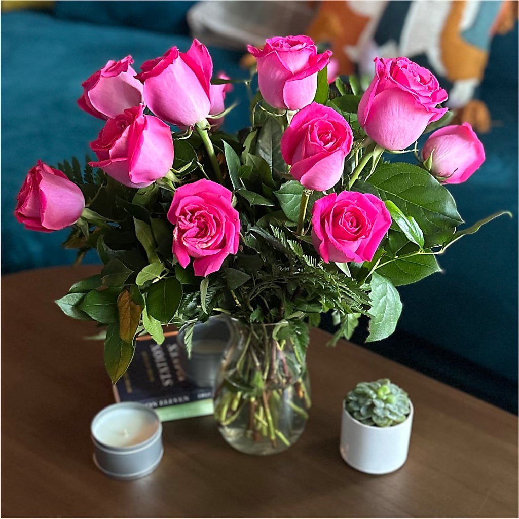 Long Stem Pink Rose Bouquet –  Neilsen Florist, Seattle WA