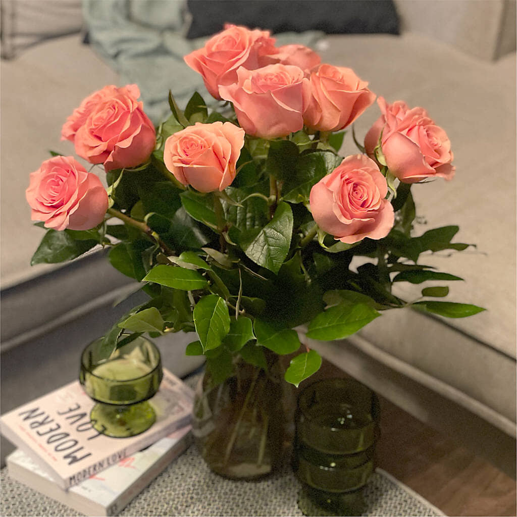 Long Stem Pink Rose Bouquet –  Neilsen Florist, Seattle WA