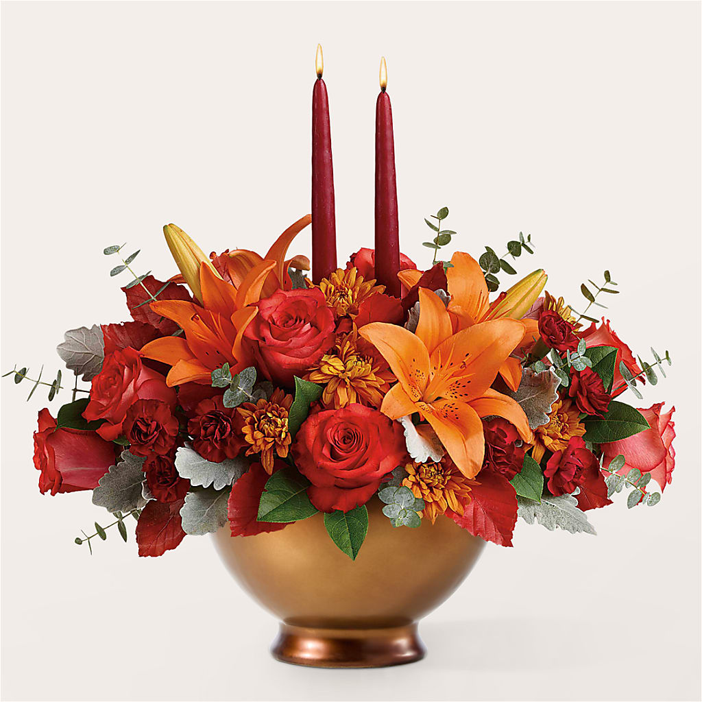 Fruits of Fall Centerpiece –  Neilsen Florist, Seattle WA