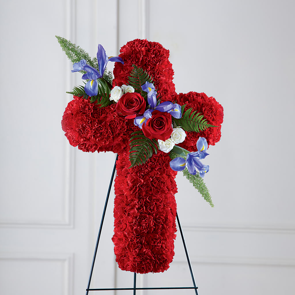 Faithful Hero Floral Cross –  Neilsen Florist, Seattle WA