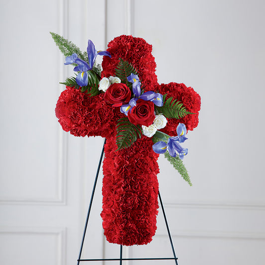 Faithful Hero Floral Cross –  Neilsen Florist, Seattle WA