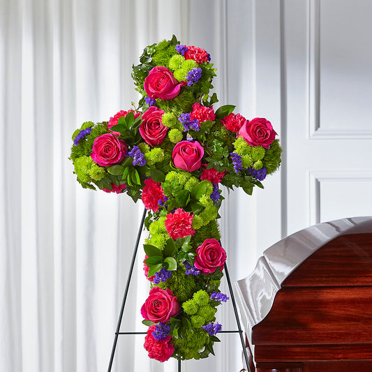 Tribute Rose Floral Cross –  Neilsen Florist, Seattle WA