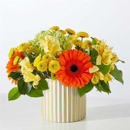 Autumn Sunshine Bouquet with Ivory Vase –  Neilsen Florist, Seattle WA