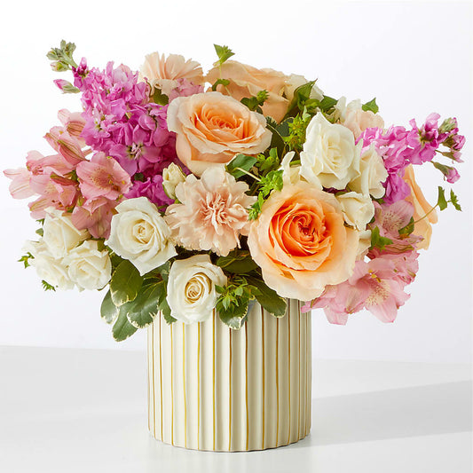Paradise Bouquet with Ivory Vase –  Neilsen Florist, Seattle WA