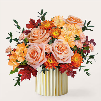 Spiced Latte Bouquet with Ivory Vase –  Neilsen Florist, Seattle WA
