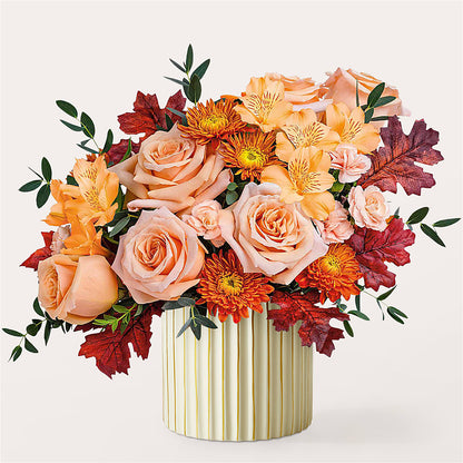 Spiced Latte Bouquet with Ivory Vase –  Neilsen Florist, Seattle WA