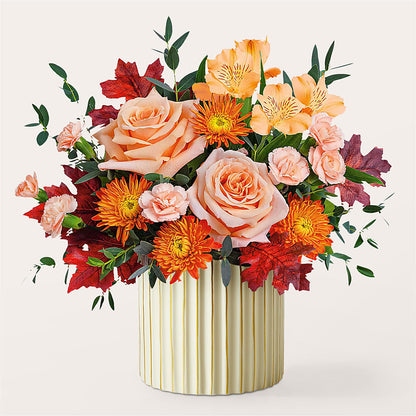 Spiced Latte Bouquet with Ivory Vase –  Neilsen Florist, Seattle WA
