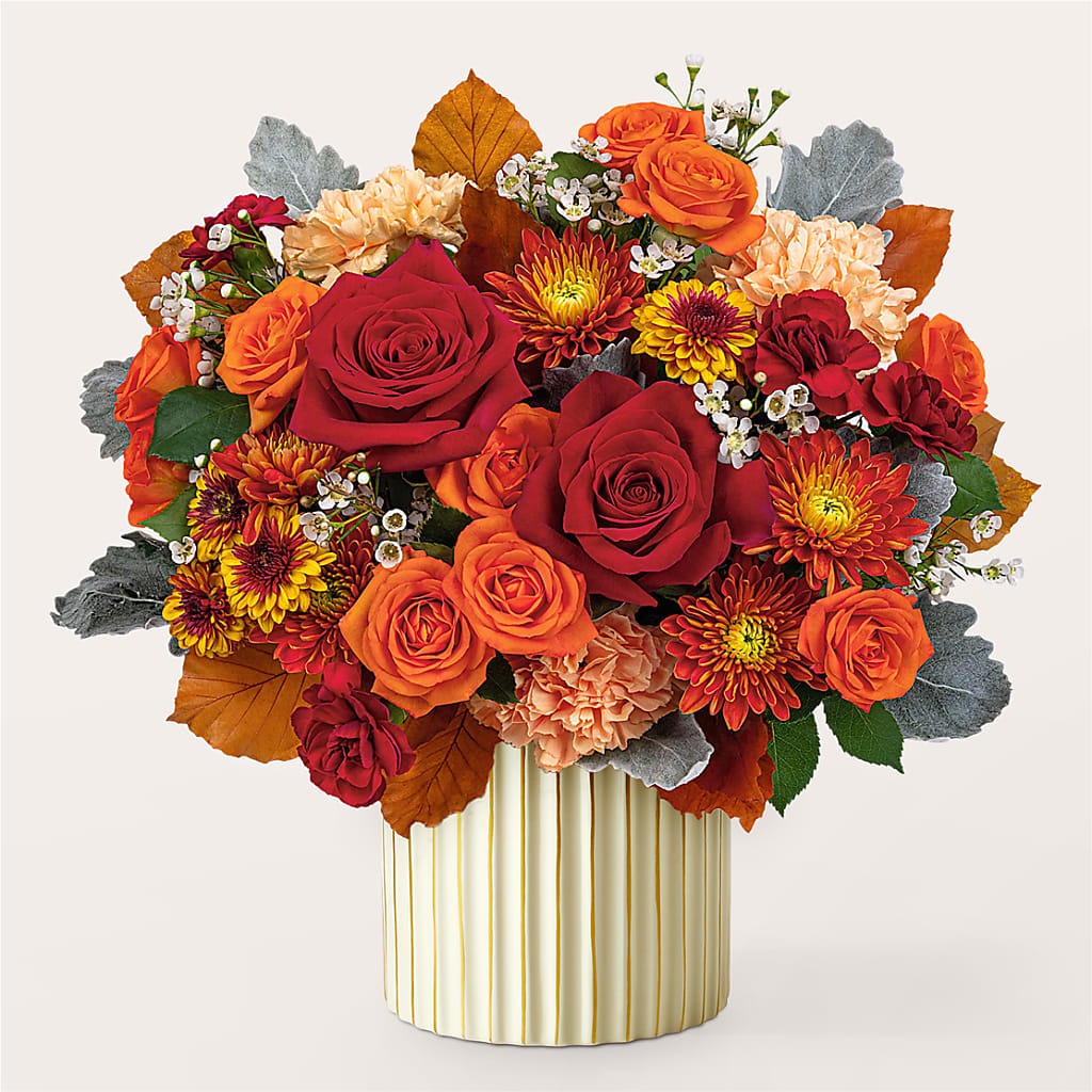 Merlot Bouquet with Ivory Vase –  Neilsen Florist, Seattle WA