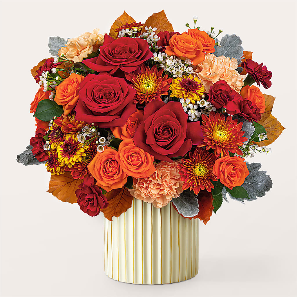 Merlot Bouquet with Ivory Vase –  Neilsen Florist, Seattle WA